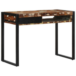 Berkfield Durable Desk Multicolour 100X50X75 Cm Solid Wood Reclaimed - thumbnail 2