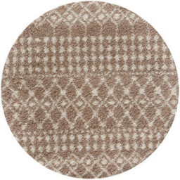 The Rugs Soft Moroccan Diamond Shaggy Rugs And Runners High Pile Beige And Ivory Living Room Kitchen Hallway 1020 - thumbnail 1