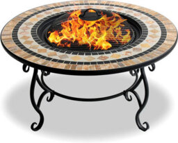 Homeology Fireology Beluga Opulent Garden Fire Pit Brazier, Coffee Table, Barbecue And Ice Bucket - Marble Finish - thumbnail 1