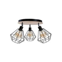 Luminosa Lighting Luminosa Atwood Ceiling Spotlight Clusters Black, Wood, 34Cm, 3X E27