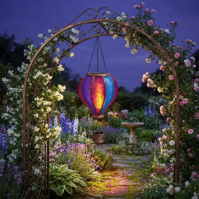 HEATON WHOLESALE Extra Large Aurora Solar Hot Air Balloon Hanging Lantern With Flame Effect - image 1