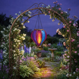 HEATON WHOLESALE Extra Large Aurora Solar Hot Air Balloon Hanging Lantern With Flame Effect - thumbnail 1