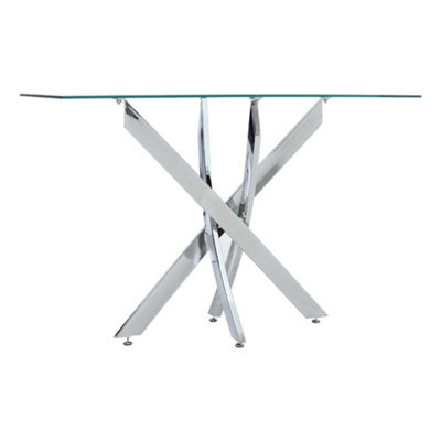 Darphe Modern And Futuristic Clear Glass Top Coffee End Table Tempered Glass Table - image 1