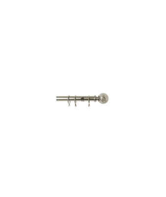 25-28mm  Empire End Metal Curtain Pole Set - Satin Silver - image 1