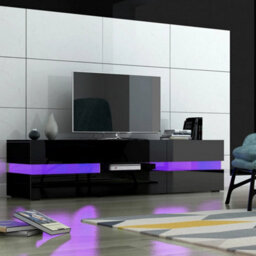 Black 177Cm Tv Stand High Gloss Rgb Led - thumbnail 1