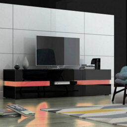 Black 177Cm Tv Stand High Gloss Rgb Led - thumbnail 4