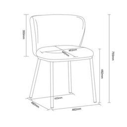 Set Of 4 Midnight Blue Velvet Dining Chairs, Upholstered Kitchen Side Chairs With Curved Ergonomic Back & Black Metal Legs - thumbnail 8