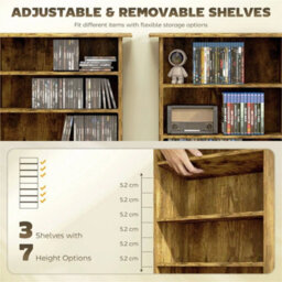 Storage Unit Dvd Tower Blu-Ray Storage Shelf For Living Room Brown - thumbnail 5