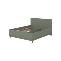 Arte Scandi Green & Oak Eu King Bed Frame - Modern 160X200Cm Wooden Bedframe With Slats W165 X H100 X D207Cm