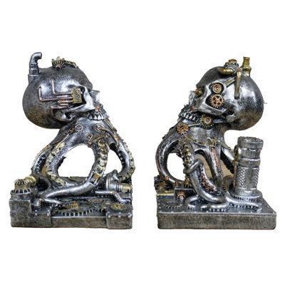 Gifts Direct 2 U Steampunk Octopus Skull Bookends - image 1