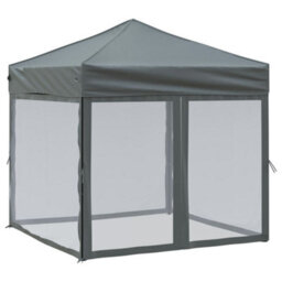 Walplus Folding Party Tent Garden Gazebo Canopy With Sidewalls Anthracite 2X2 M - thumbnail 2
