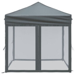 Walplus Folding Party Tent Garden Gazebo Canopy With Sidewalls Anthracite 2X2 M - thumbnail 4