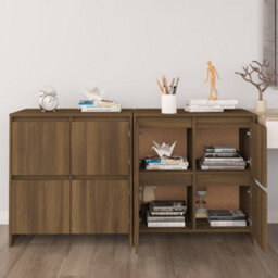 Berkfield Sideboards 2 Pcs Brown Oak 70X41X75 Cm Engineered Wood - thumbnail 1