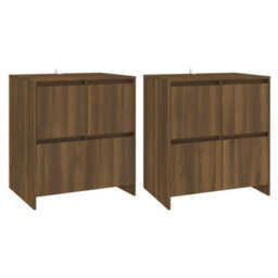 Berkfield Sideboards 2 Pcs Brown Oak 70X41X75 Cm Engineered Wood - thumbnail 2