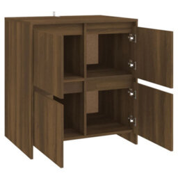Berkfield Sideboards 2 Pcs Brown Oak 70X41X75 Cm Engineered Wood - thumbnail 6