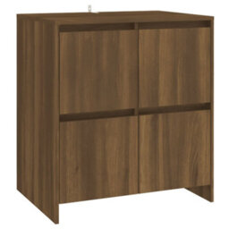 Berkfield Sideboards 2 Pcs Brown Oak 70X41X75 Cm Engineered Wood - thumbnail 4