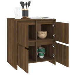 Berkfield Sideboards 2 Pcs Brown Oak 70X41X75 Cm Engineered Wood - thumbnail 8