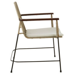 Orsina Traditional Design Natural Rattan Chair, Easy To Clean Outdoor Chair, Arm And Backrest Rattan Arm Chair - thumbnail 3