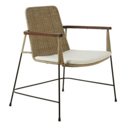 Orsina Traditional Design Natural Rattan Chair, Easy To Clean Outdoor Chair, Arm And Backrest Rattan Arm Chair - thumbnail 4