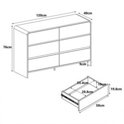 Melody Maison Walnut Brown Chest Of Drawers And Pair Of 3 Drawer Bedside Tables - Meridian Walnut Brown Range - thumbnail 7