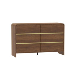 Melody Maison Walnut Brown Chest Of Drawers And Pair Of 3 Drawer Bedside Tables - Meridian Walnut Brown Range - thumbnail 6
