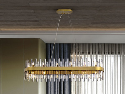 Luminosa Lighting Luminosa Grace Bar Pendant Ceiling Light Gold 28Xg9 400Lm - Uk Stock - image 1