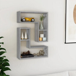 Berkfield Wall Shelves 2 Pcs Grey Sonoma 50X15X50 Cm Engineered Wood - thumbnail 1