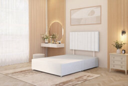 Somnior Beds Somnior Alexas Plush Velvet 3Ft Single Divan Bed Base With Upholstered Headboard White - thumbnail 2
