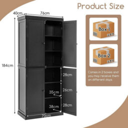 Kitchen Buffet Sideboard Freestanding Pantry Cabinet Storage Cupboard - thumbnail 2