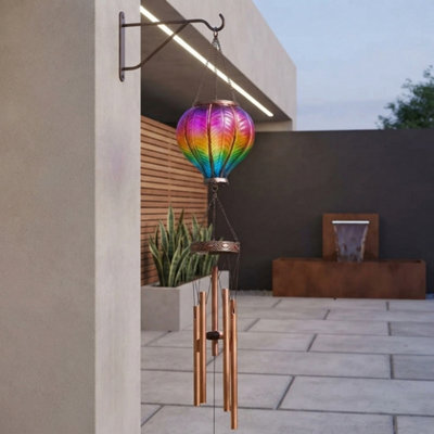 HEATON WHOLESALE Solar Rainbow Flame Hot Air Balloon Wind Chime & Hanging Light - image 1