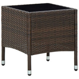 Berkfield Garden Table Brown 40X40X45 Cm Poly Rattan - thumbnail 1