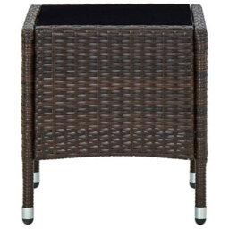 Berkfield Garden Table Brown 40X40X45 Cm Poly Rattan - thumbnail 3