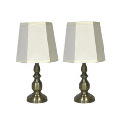 Monal Harvard Antique Brass Touch Table Lamp With Cream Shade 4 Stage Dimmer Pair - thumbnail 1