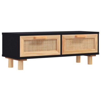 Berkfield Durable Coffee Table Black 80X40X30 Cm Engineered Wood&solid Wood Pine - image 1
