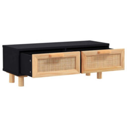 Berkfield Durable Coffee Table Black 80X40X30 Cm Engineered Wood&solid Wood Pine - thumbnail 3