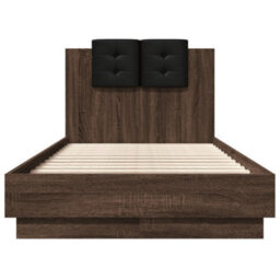 Berkfield Bed Frame Without Mattress Brown Oak 90X190 Cm Single - thumbnail 4