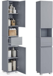 LEDREM Tall Bathroom Cabinet, Slim Storage Cabinet, Narrow Cupboard, Bathroom Storage Unit, With A Drawer, Adjustable Shelves - thumbnail 5