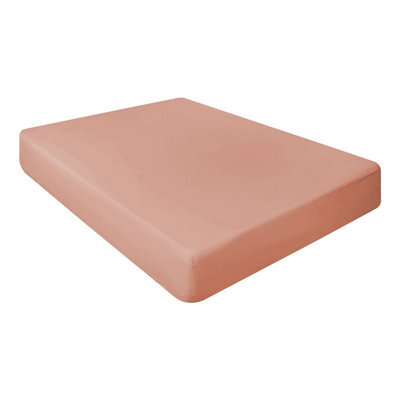 "Ameha Fitted Sheet-40Cm Extra Deep Pocket Bed Sheets Elastic Corners Soft Microfiber Fitted Sheet 16"" (Peach,single 91X190Cm)"