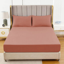 "Ameha Fitted Sheet-40Cm Extra Deep Pocket Bed Sheets Elastic Corners Soft Microfiber Fitted Sheet 16"" (Peach,single 91X190Cm)" - thumbnail 2