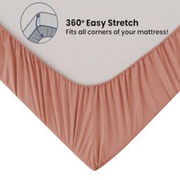 "Ameha Fitted Sheet-40Cm Extra Deep Pocket Bed Sheets Elastic Corners Soft Microfiber Fitted Sheet 16"" (Peach,single 91X190Cm)" - thumbnail 7