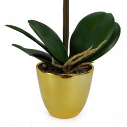 Leaf 46Cm Artificial Orchid Dark Pink / Gold - thumbnail 3