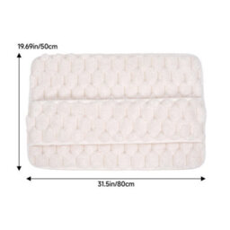 Darphe Rectangular Warm Beige Non-Slip Polyester Bath Mat 80X50Cm - thumbnail 9