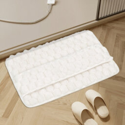Darphe Rectangular Warm Beige Non-Slip Polyester Bath Mat 80X50Cm - thumbnail 2
