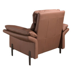 Angel Cerda Brown Leather Armchair And Dark Chromed Stainless Steel Legs - thumbnail 6