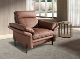 Angel Cerda Brown Leather Armchair And Dark Chromed Stainless Steel Legs - thumbnail 3