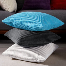 "Deconovo Set Of 2 Super Soft Corduroy Cushion Covers White 22""x22""" - thumbnail 4