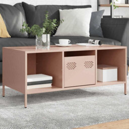 Berkfield Coffee Table Pink 101.5X50X43.5 Cm Cold-Rolled Steel
