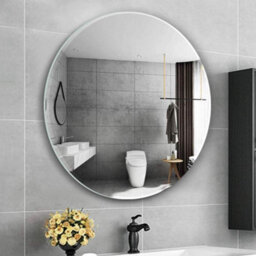 DEENZ Frameless Round Wall Mounted Mirror Frameless Bathroom Living Room A Must Have Mirror Home Decor (80X80 Cm) - thumbnail 3