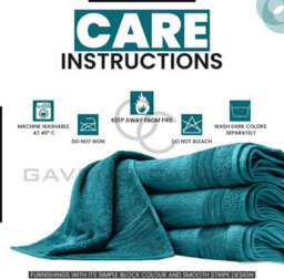 Gc Gaveno Cavailia Hampton Royal 4 Pack Hand Towel 50X80 Teal Egyptian Cotton Premier Super Absorbent Towel - thumbnail 4