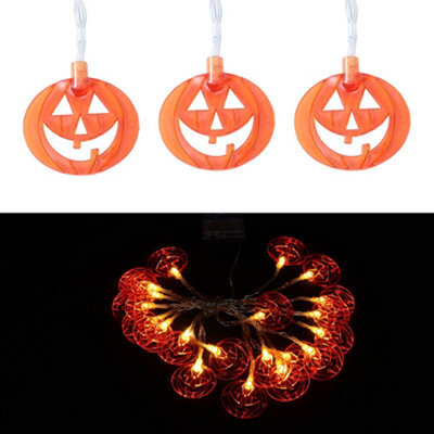 Living And Home 20 Lights 3M Smiley Pumpkin Halloween Led String Lights Indoor Outdoor Decor - image 1